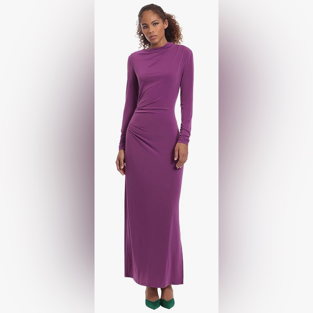 Donna Morgan Purple Long Sleeve Bodycon Dress